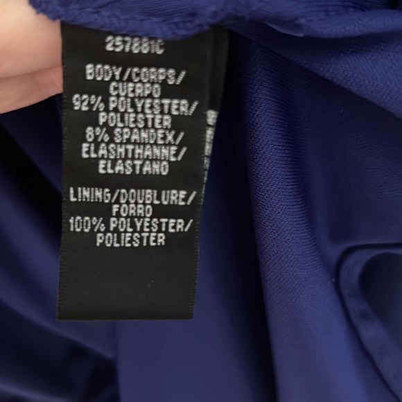 JS Boutique: Royal blue evening gown with rhinestone trim;  size 8 - Picture 9 of 11